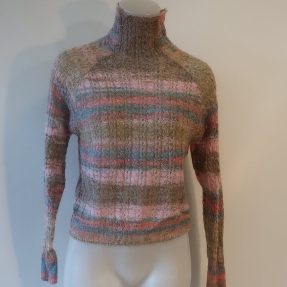 NWT Womens Heartloom Pink Taupe Wool Blend Mock Neck Astrid Sweater XS - Picture 5 of 10